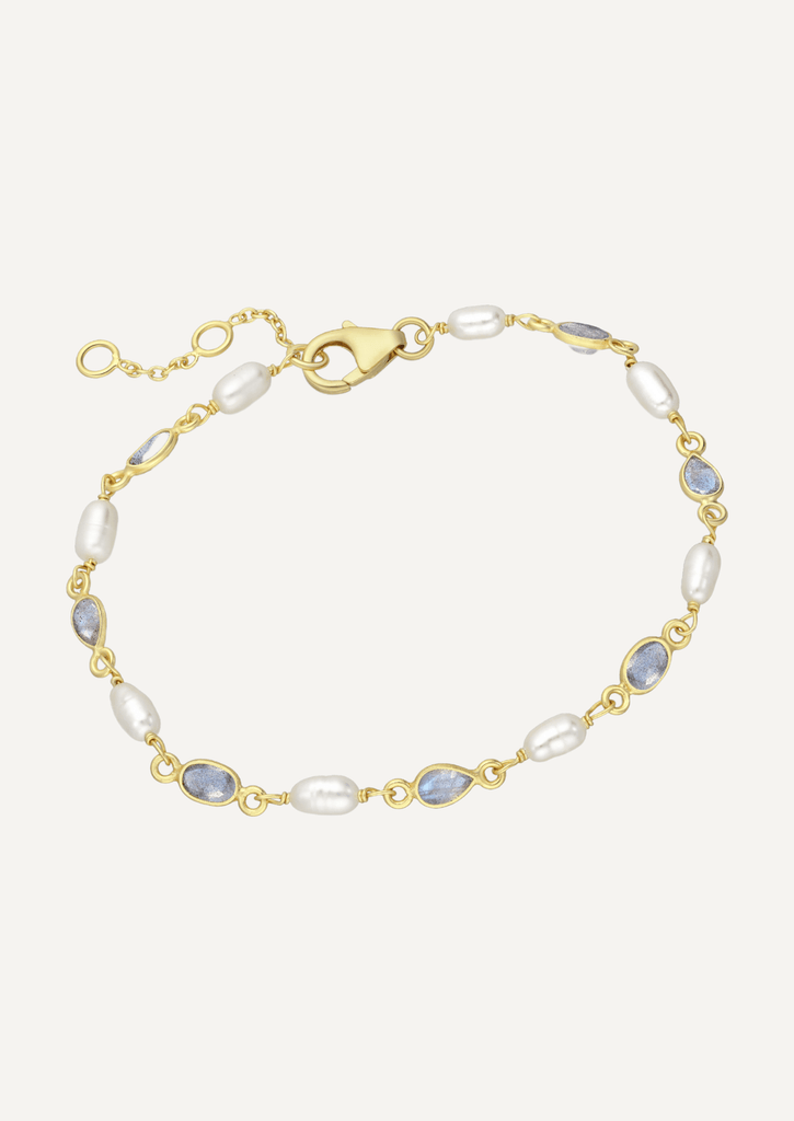 The Sora Bracelet with Labradorite and Freshwater Pearl - Molten Store
