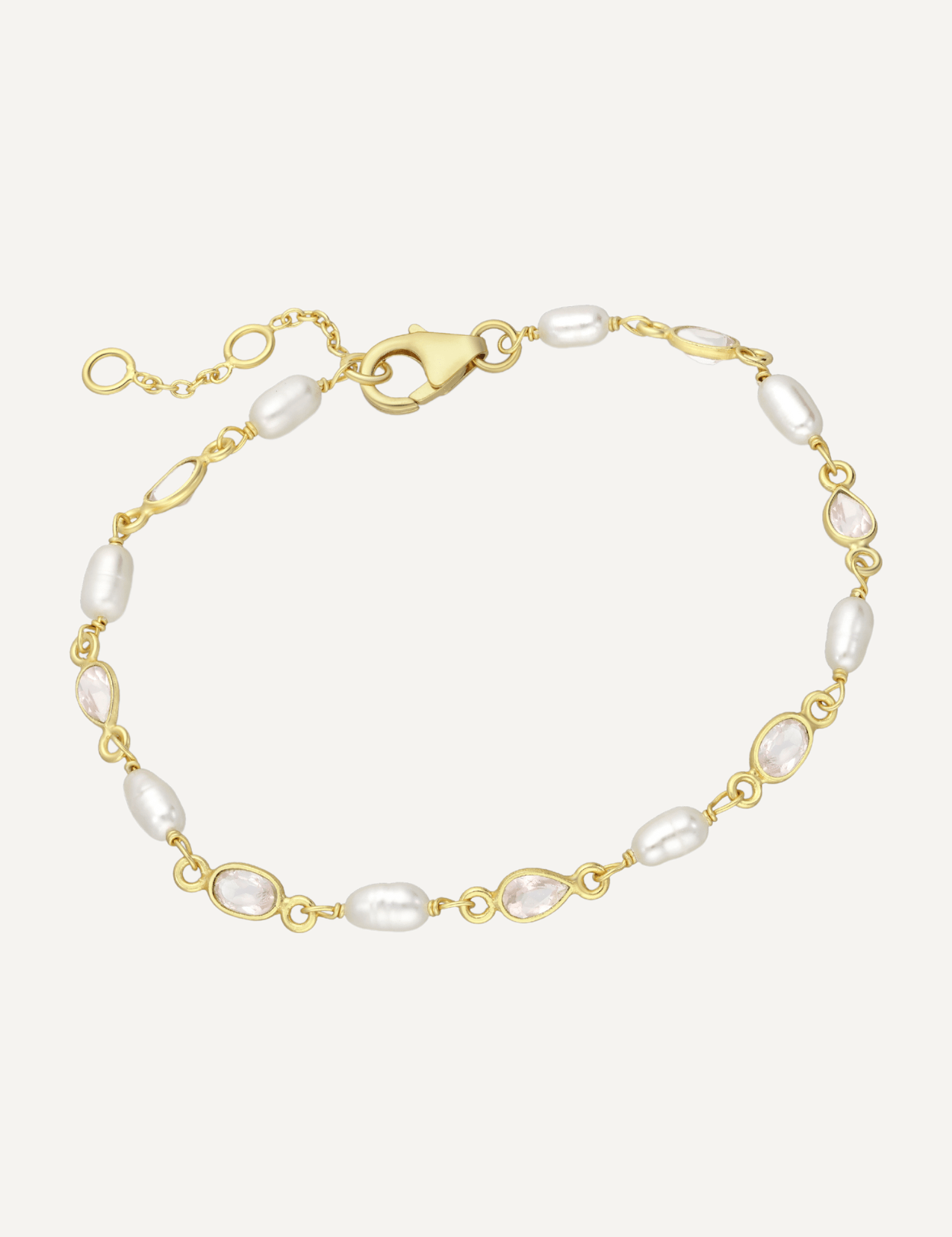 The Sora Bracelet with Rose Quartz and Freshwater Pearl - Molten Store