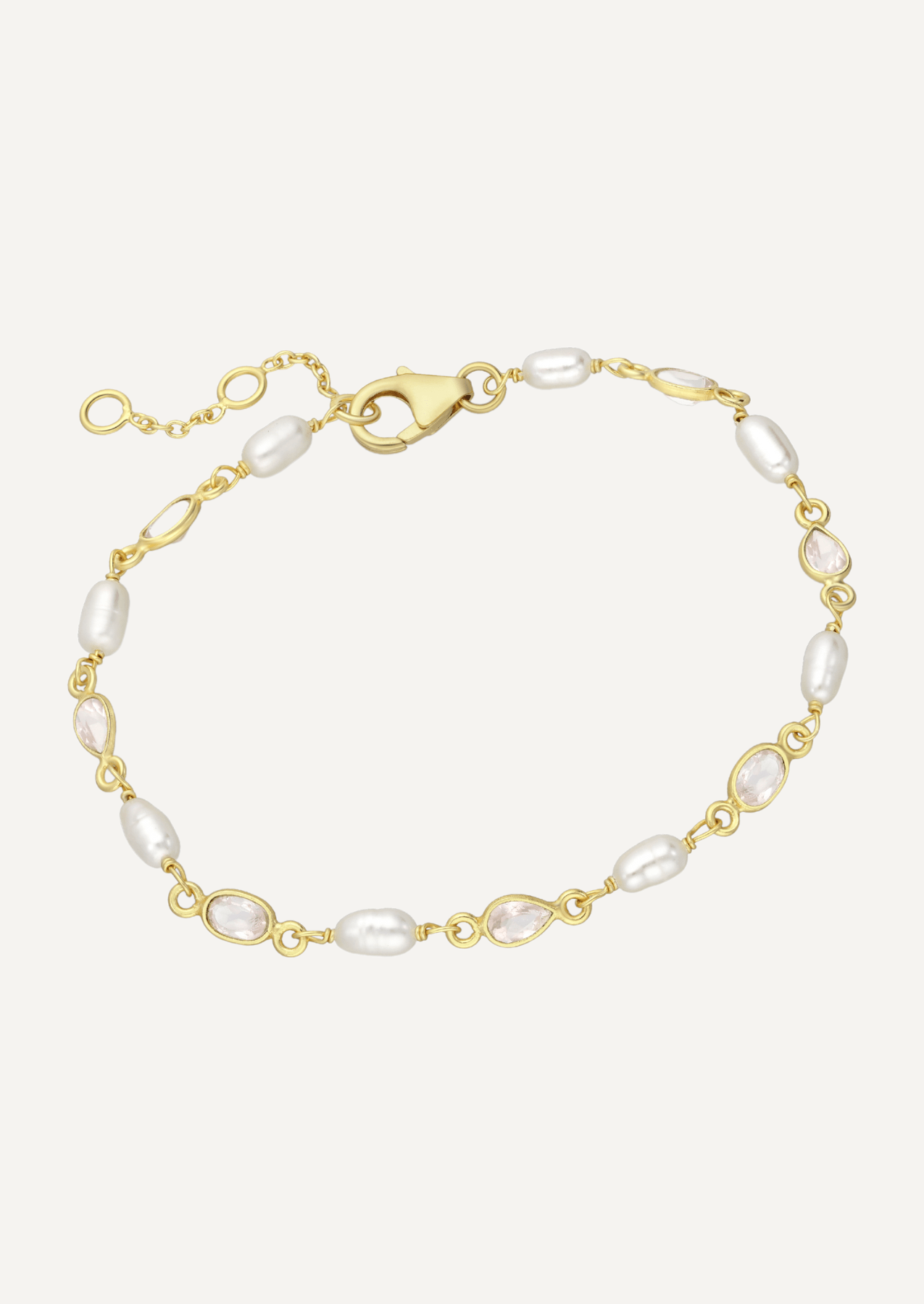 The Sora Bracelet with Rose Quartz and Freshwater Pearl - Molten Store