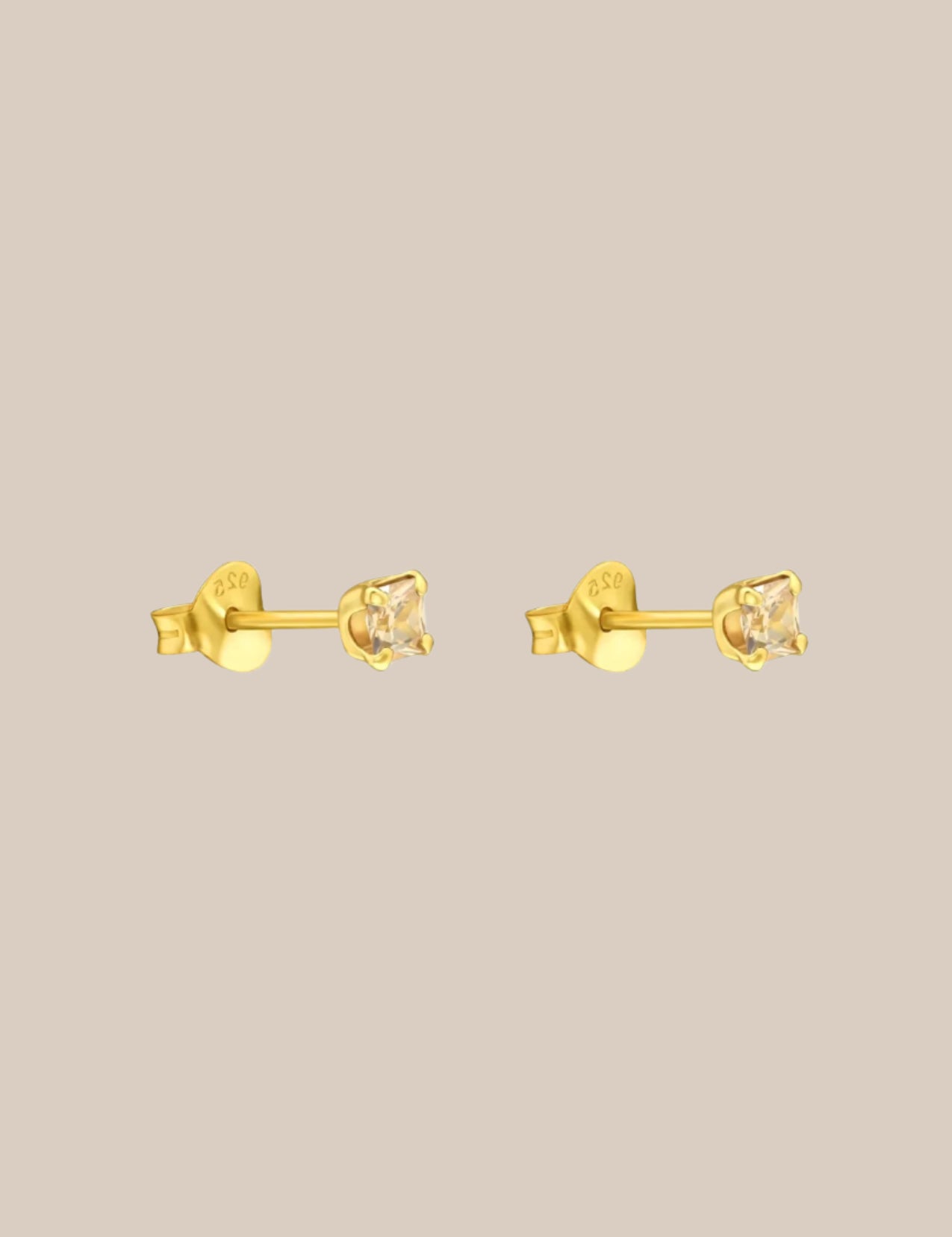 The Splendour Champagne Gold Vermeil Stud Earrings - Molten Store