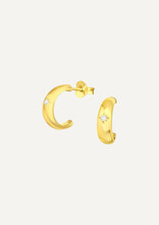 The Starshine 14ct Gold Vermeil Half Hoop Earrings - Molten Store