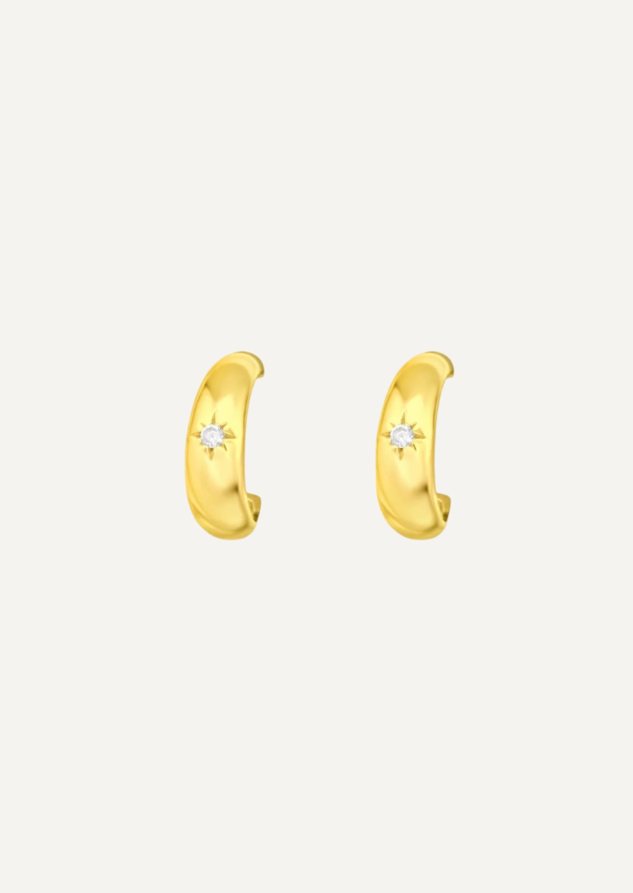 The Starshine 14ct Gold Vermeil Half Hoop Earrings - Molten Store