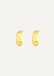 The Starshine 14ct Gold Vermeil Half Hoop Earrings - Molten Store