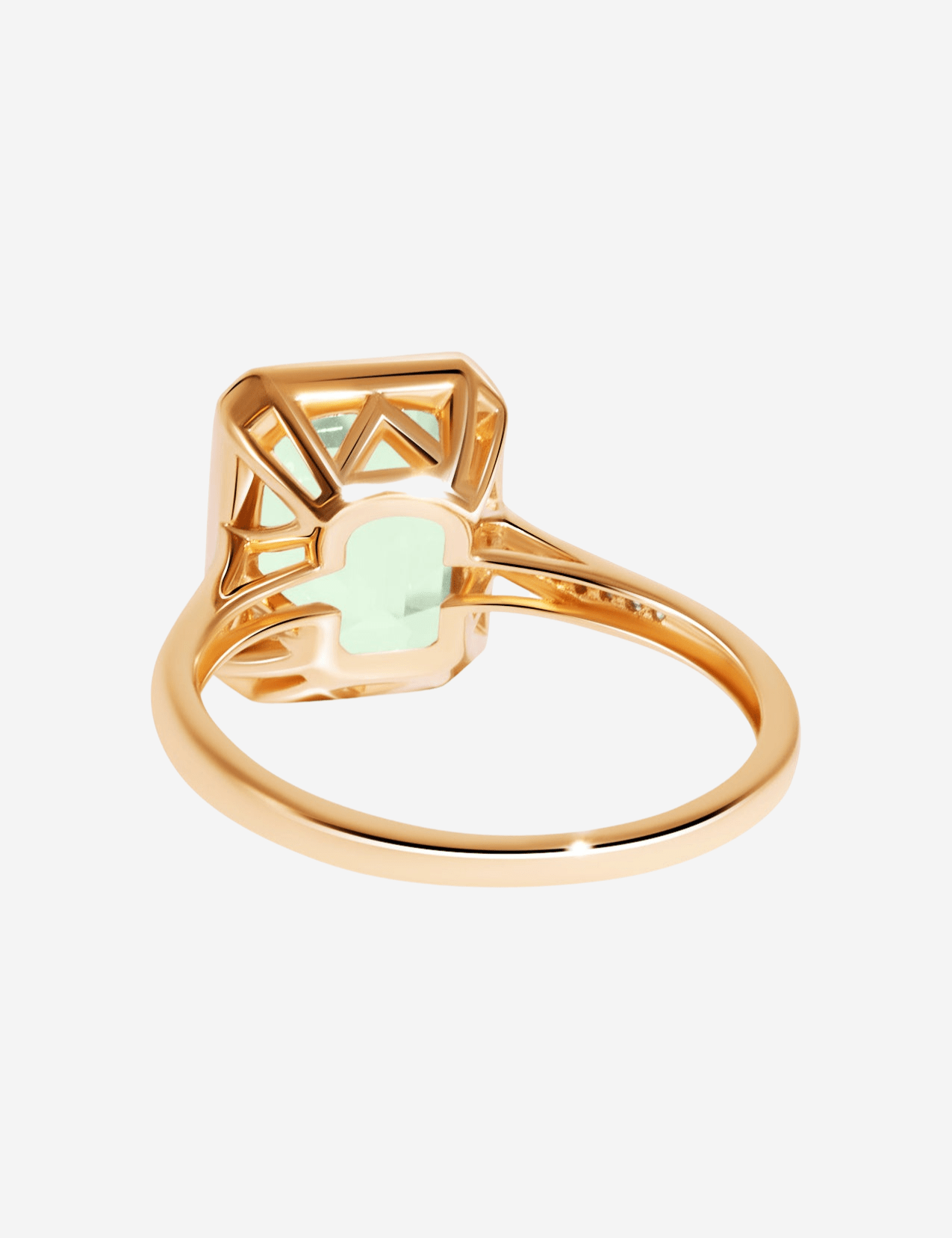 The Still Life Ring with 3.15ct Emerald Cut Green Amethyst - Molten Store