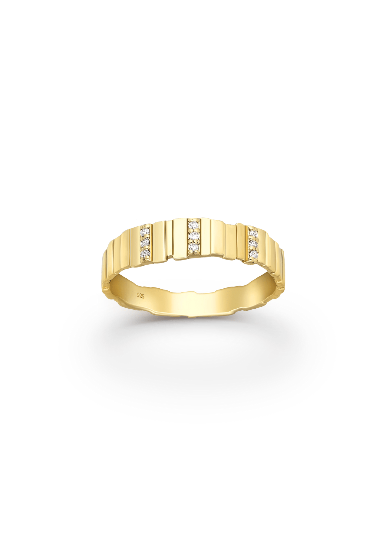 The Strata 9ct Gold Vermeil Ring - Molten Store