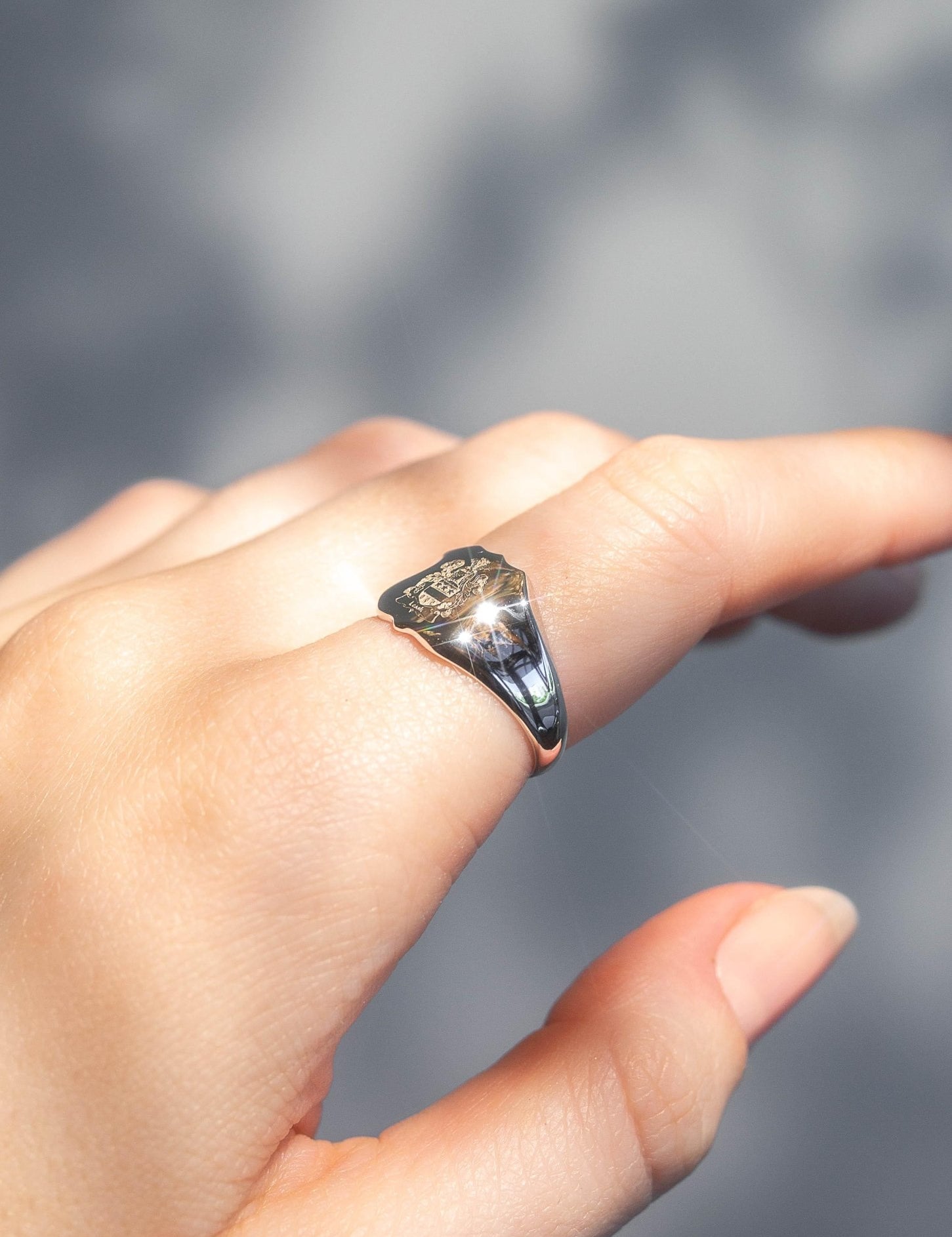 The Theo Vintage Crest Ring - Molten Store