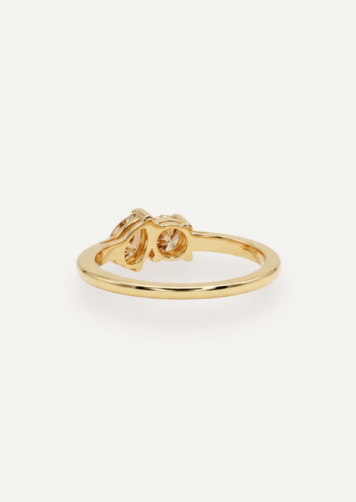 The Toi Et Moi Ring with 0.3ct Champagne and 0.37ct Cognac Diamond - Molten Store