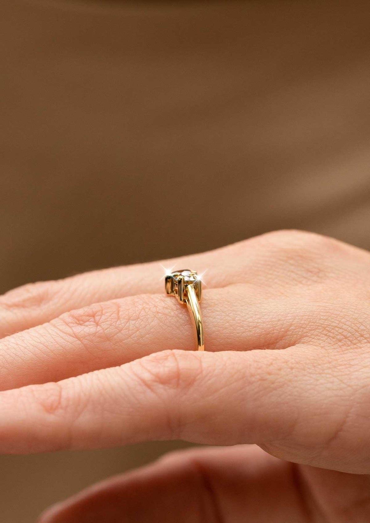 The Toi Et Moi Ring with 0.3ct Champagne and 0.37ct Cognac Diamond - Molten Store