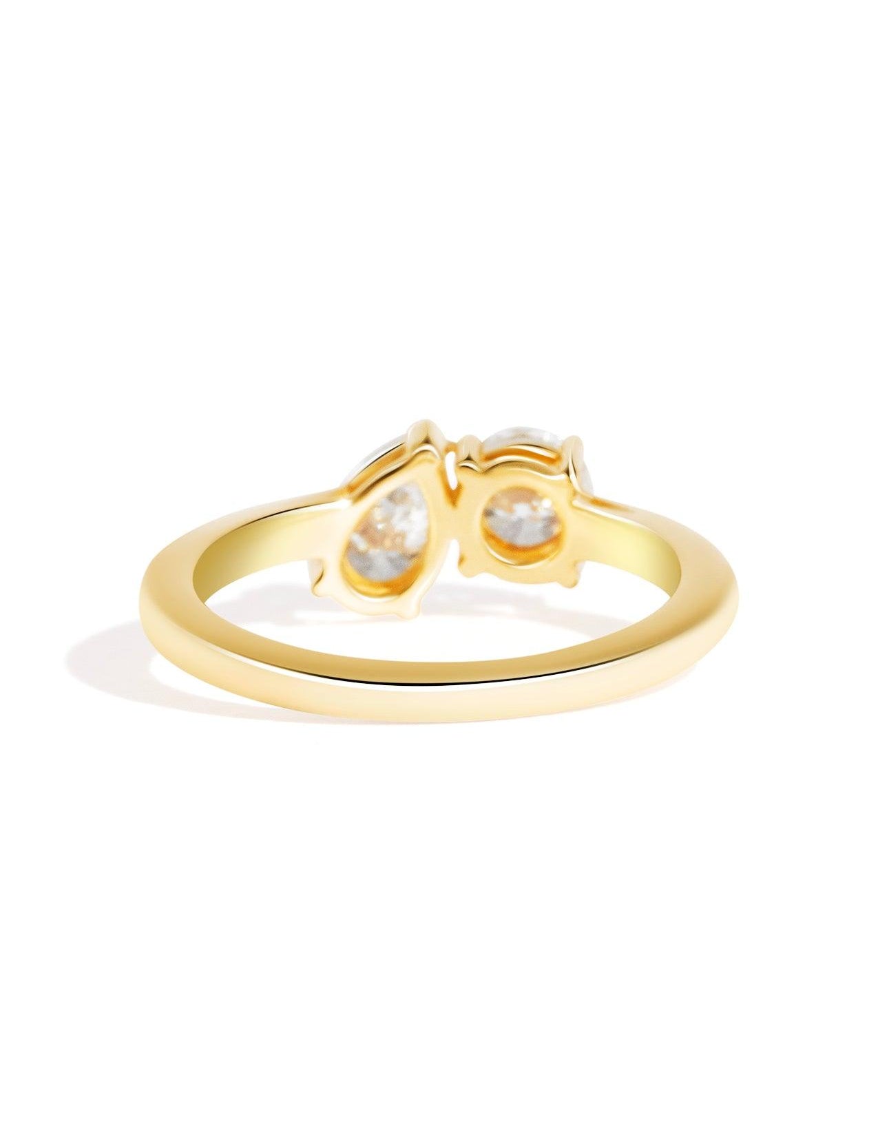 The Toi Et Moi Ring with 0.5ct Round and 0.5ct Pear Cultured Diamond - Molten Store