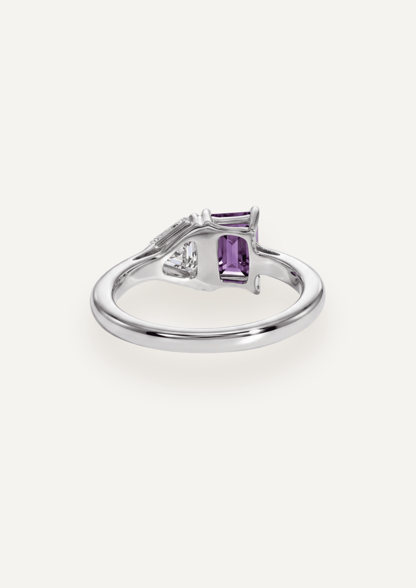 The Toi Et Moi Ring with 0.76ct Spinel & 0.45ct Trillion Diamond - Molten Store