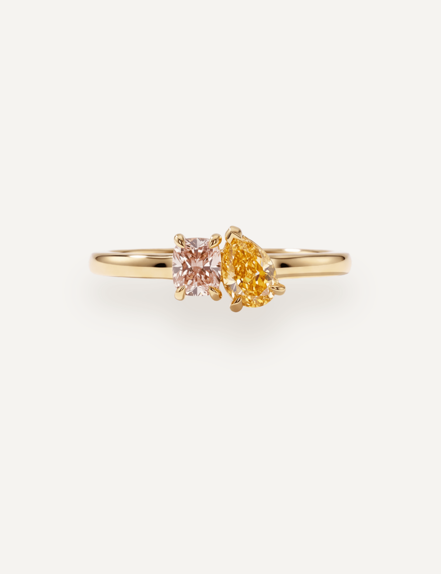 The Toi Et Moi Ring with 0.81ct Pear Diamond - Molten Store