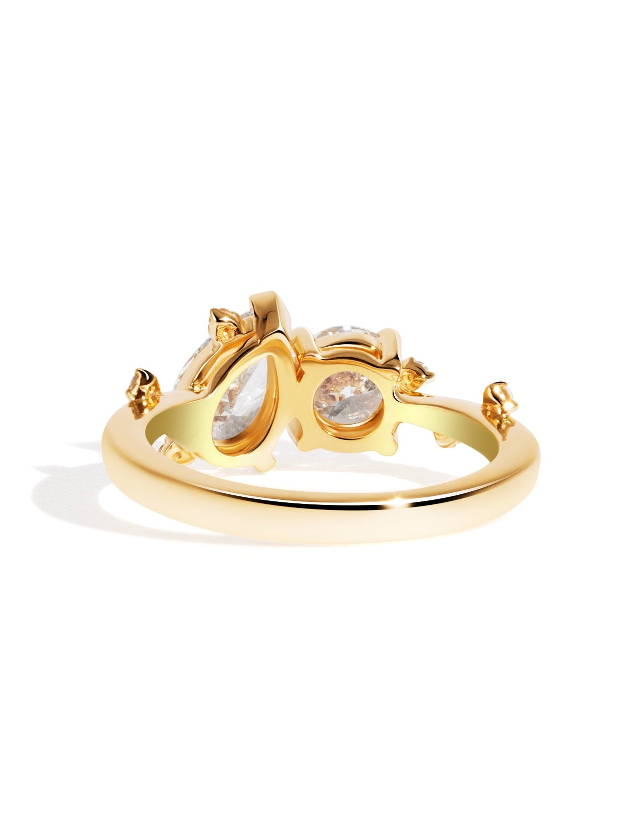 The Toi Et Moi Ring with 1.55ct Round Cultured Diamond & 1.55ct Pear Cultured Diamond - Molten Store
