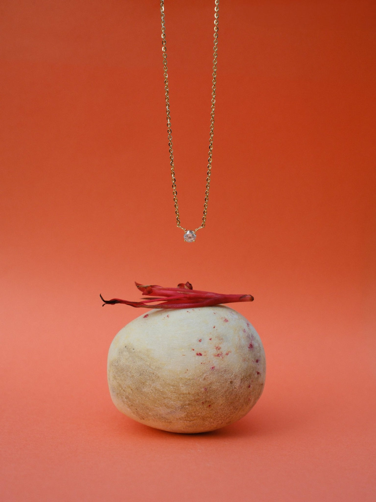 The Twila 14ct Yellow Gold Necklace with .30ct Round Brilliant Cut Diamond - Molten Store