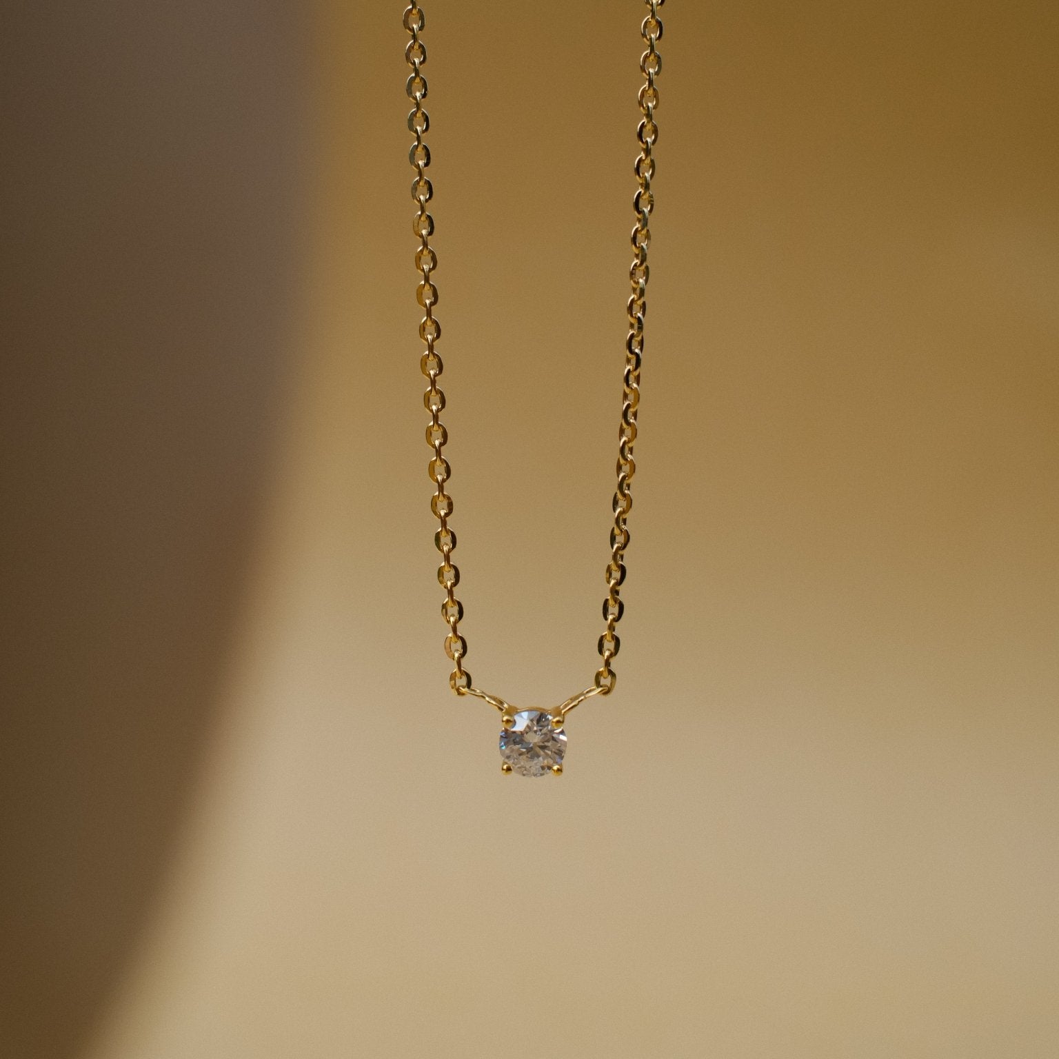 The Twila 14ct Yellow Gold Necklace with .30ct Round Brilliant Cut Diamond - Molten Store