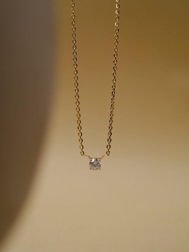 The Twila 14ct Yellow Gold Necklace with .30ct Round Brilliant Cut Diamond