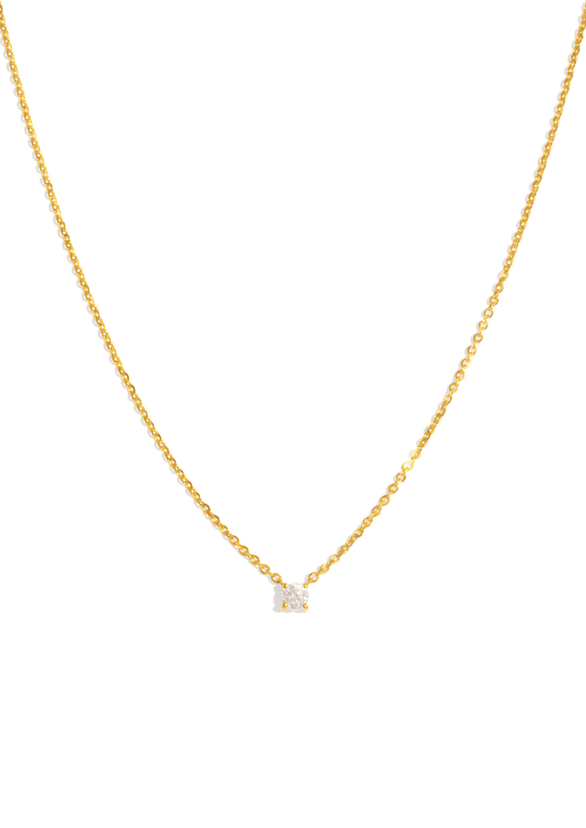 The Twila 14ct Yellow Gold Necklace with .30ct Round Brilliant Cut Diamond - Molten Store