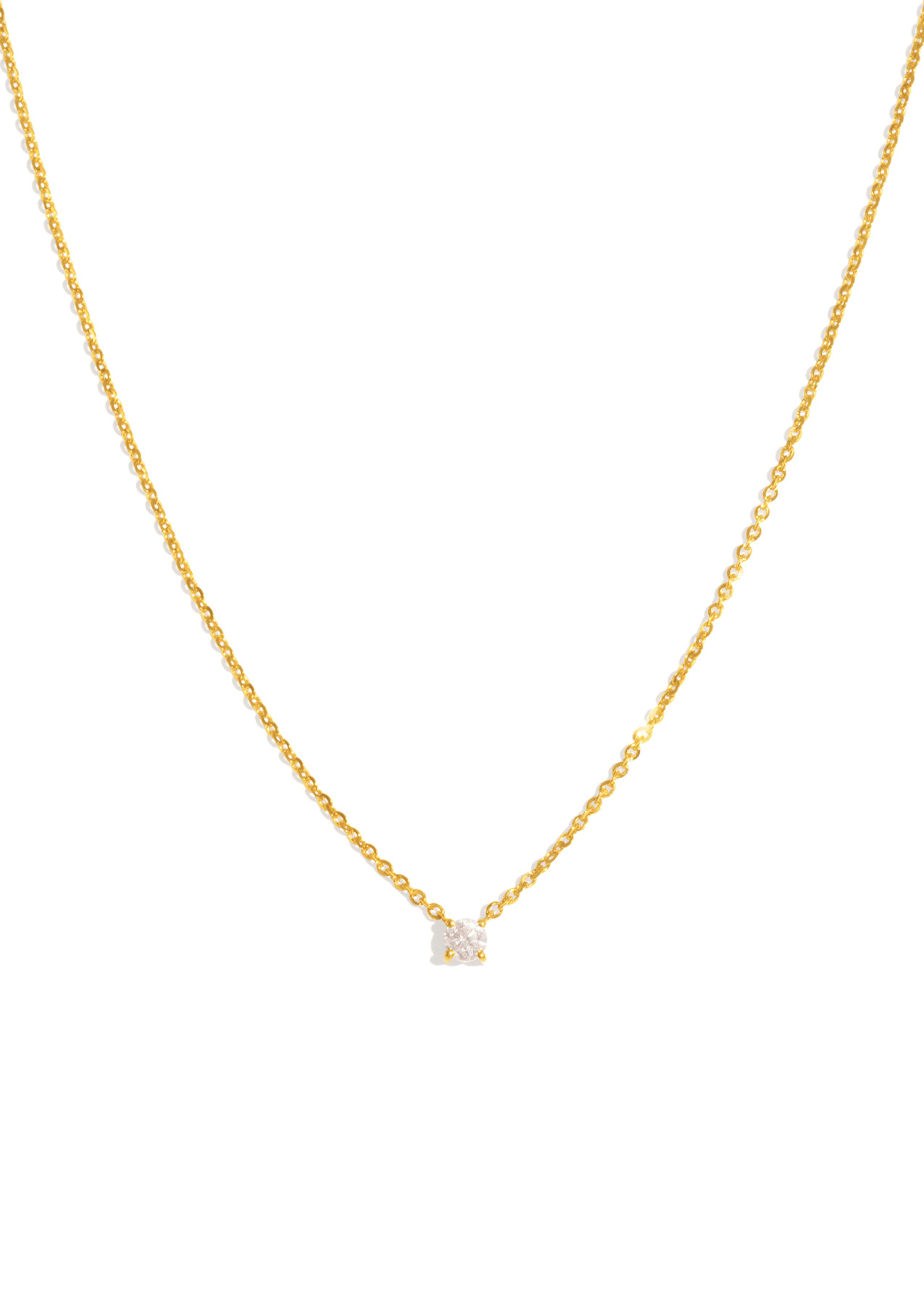 The Twila 14ct Yellow Gold Necklace with .30ct Round Brilliant Cut Diamond - Molten Store