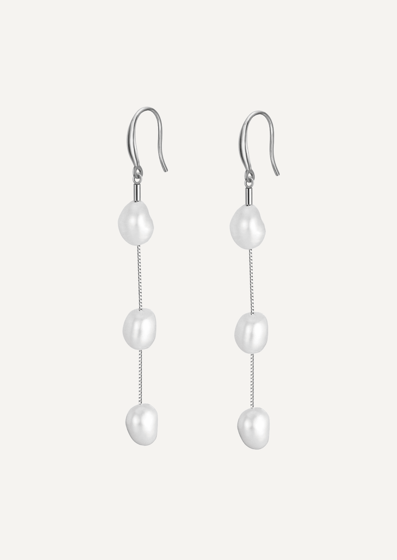The Valentina Sterling Silver Earrings with Freshwater Pearl
