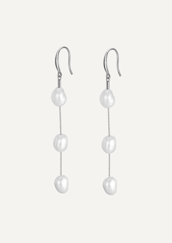The Valentina Sterling Silver Earrings with Freshwater Pearl - Molten Store