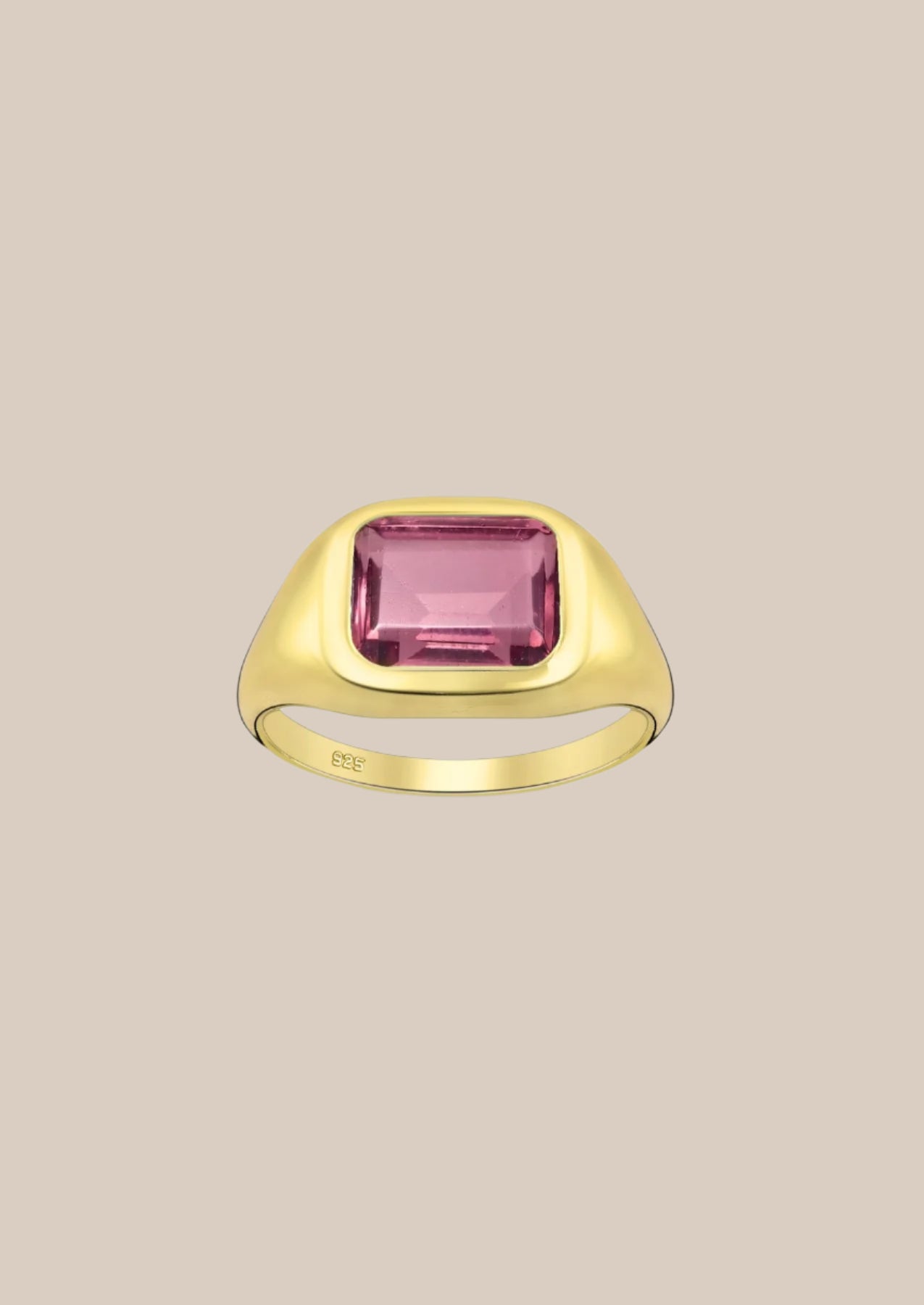 The Veila Rhodolite 18ct Gold Vermeil Ring - Molten Store
