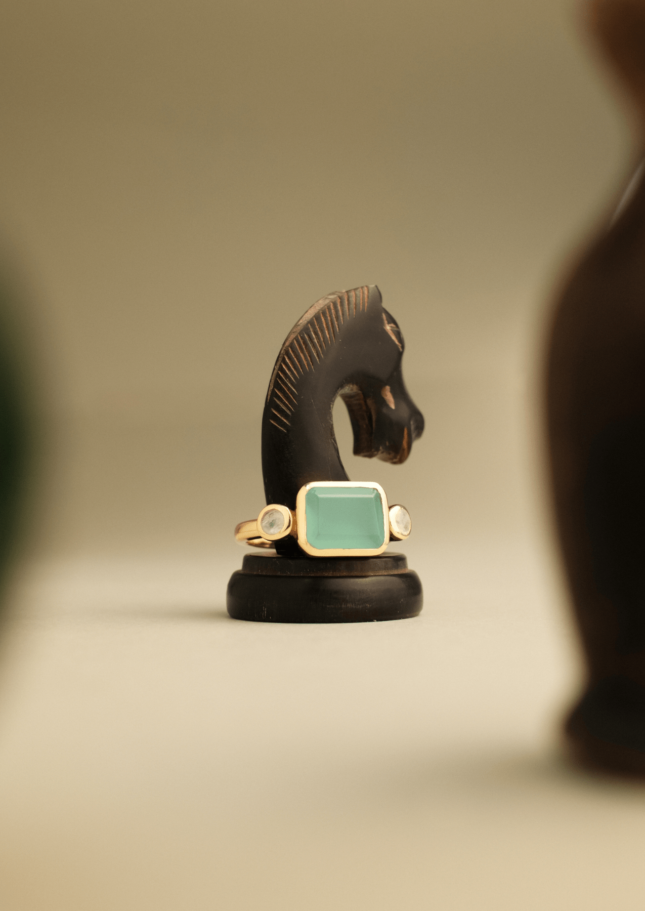 The Vena Ring with Aqua Chalcedony and Moonstone - Molten Store
