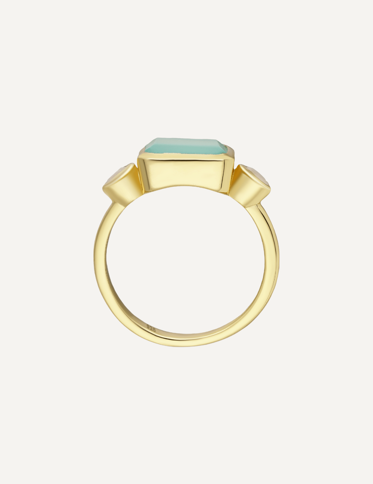 The Vena Ring with Aqua Chalcedony and Moonstone - Molten Store