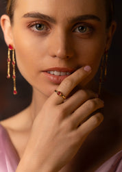 The Venus Pink Jade 18ct Gold Vermeil Drop Earrings - Molten Store