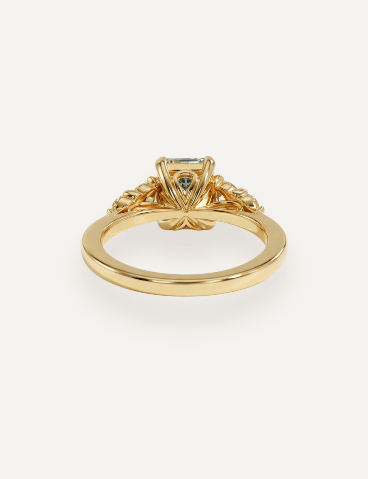 The Vera 18ct Yellow Gold Ring with 1.47ct Emerald Cut Aquamarine - Molten Store