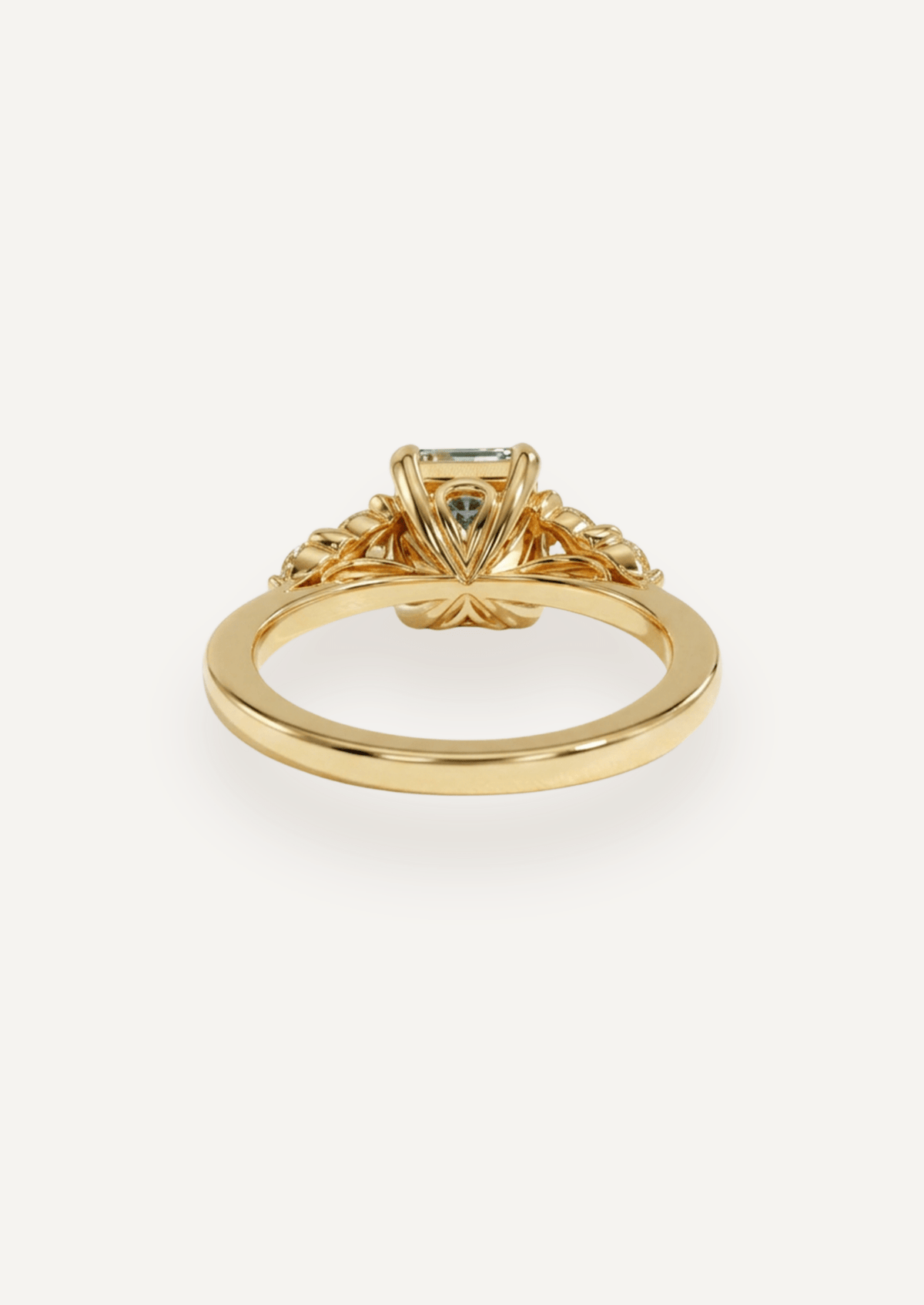The Vera 18ct Yellow Gold Ring with 1.47ct Emerald Cut Aquamarine - Molten Store