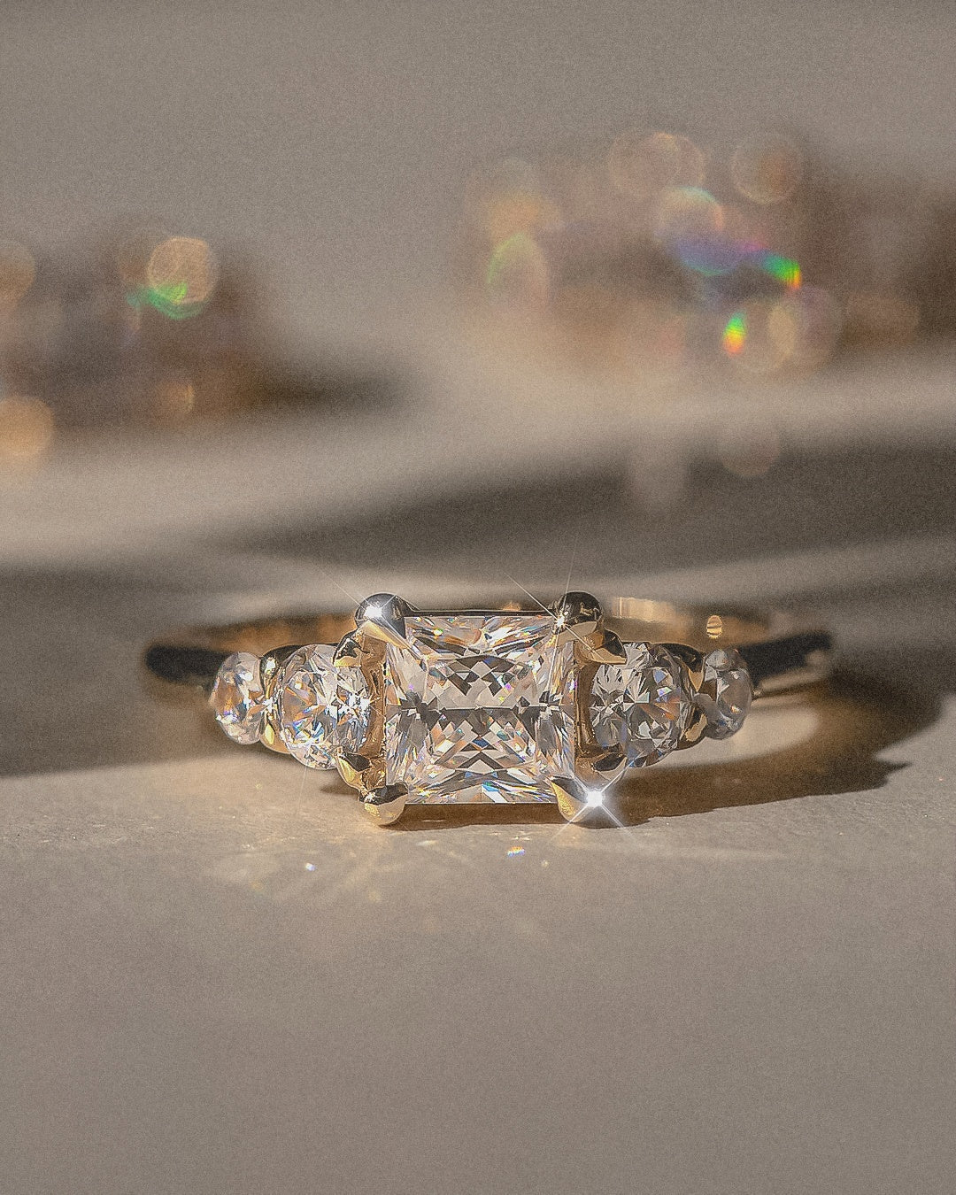 The Vera Ring with Princess Cut Diamond design detail