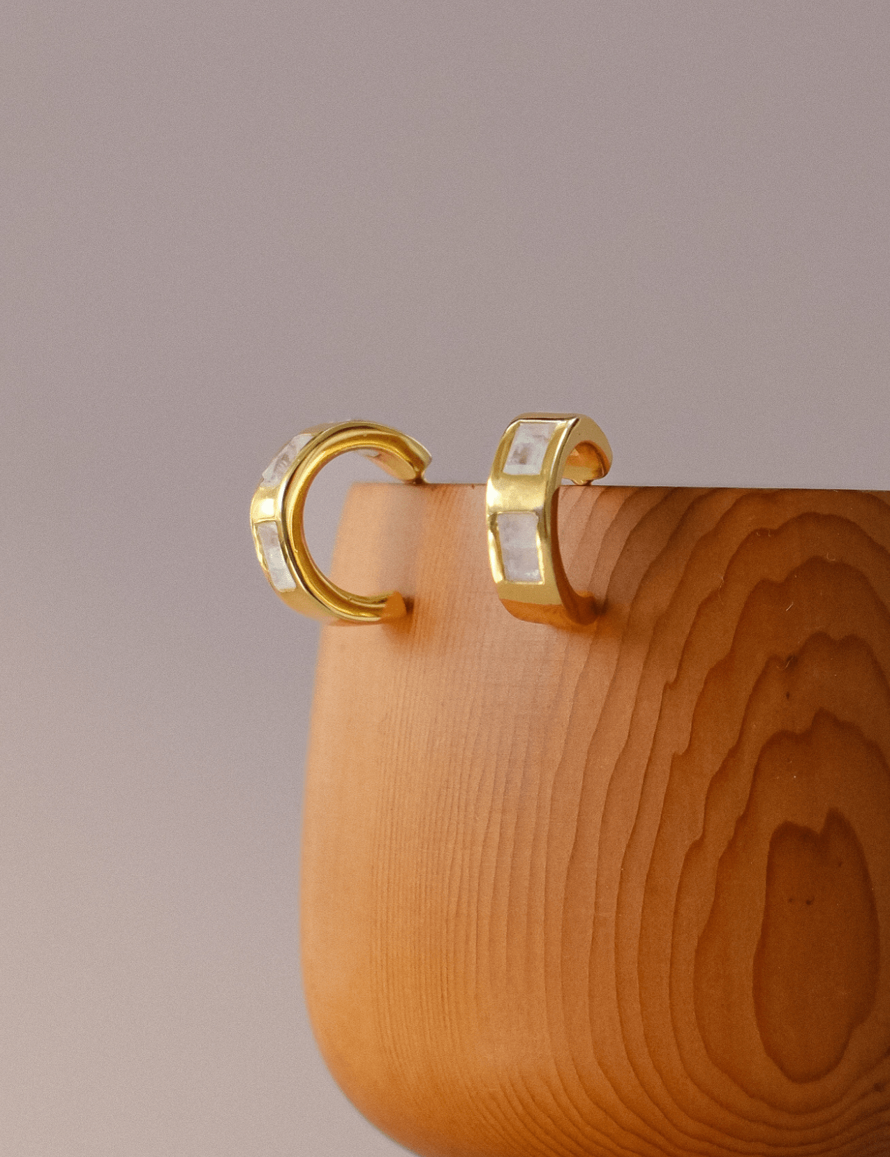 The Verse Gold Vermeil Rainbow Moonstone Earrings - Molten Store