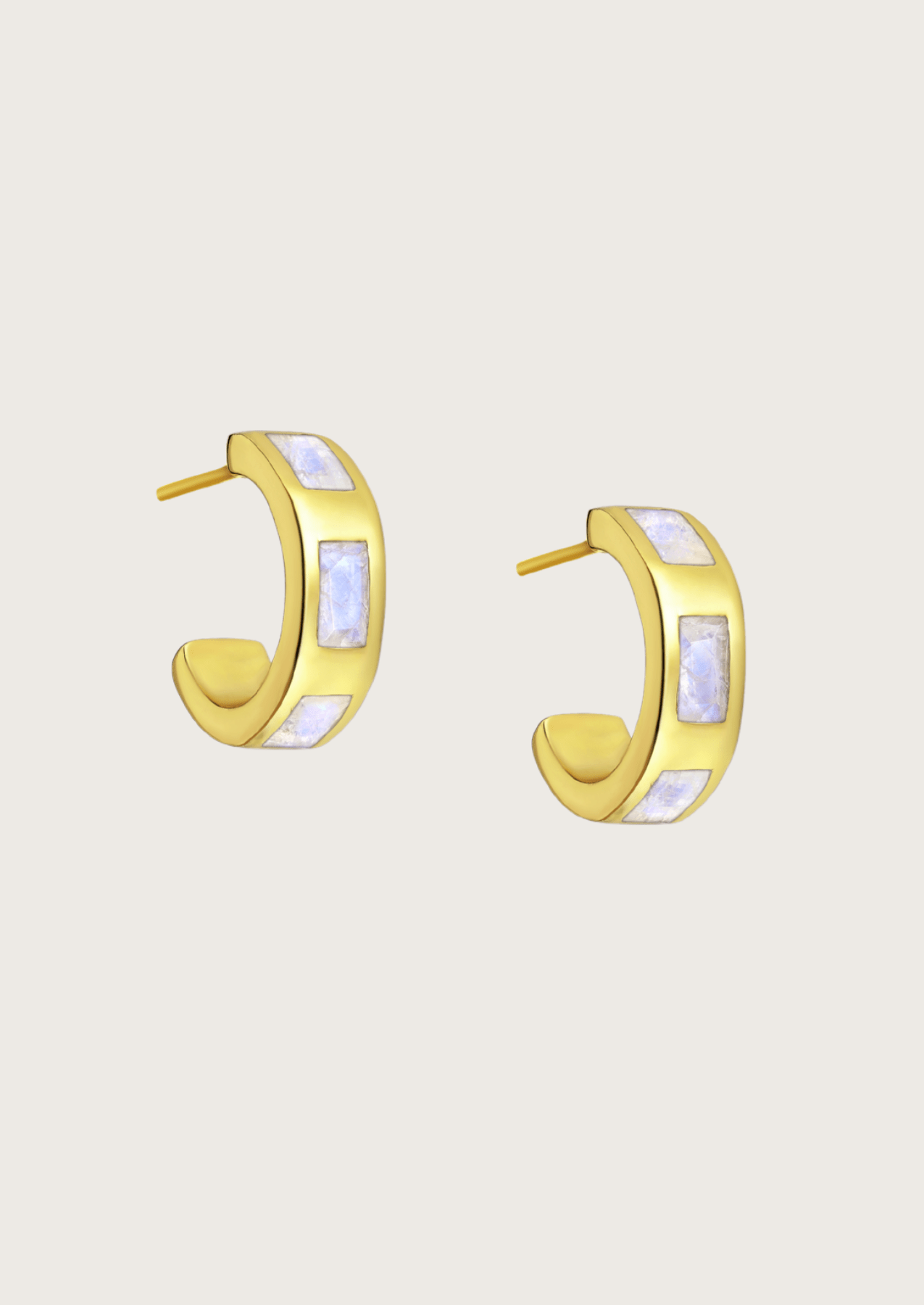 The Verse Gold Vermeil Rainbow Moonstone Earrings - Molten Store