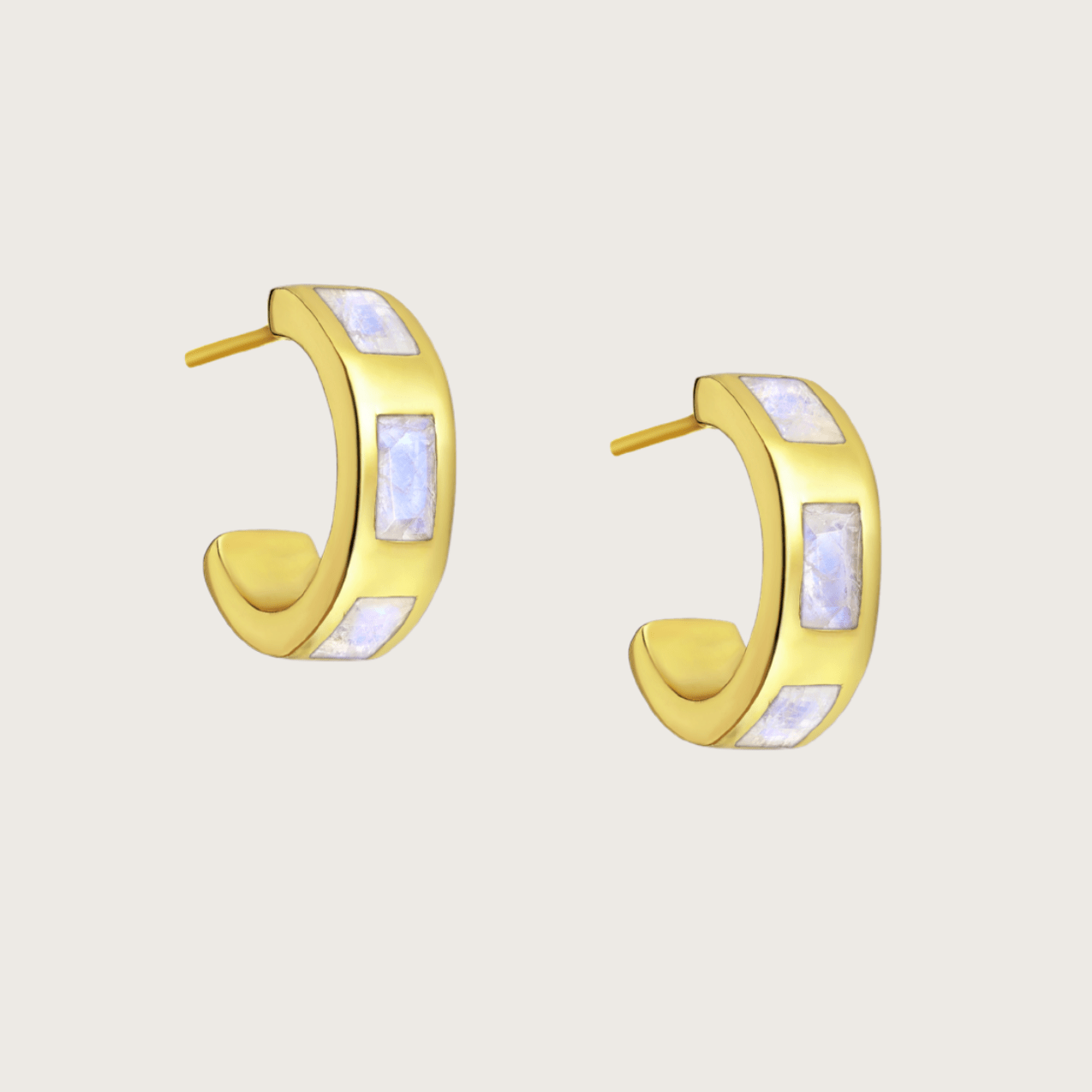 The Verse Gold Vermeil Rainbow Moonstone Earrings - Molten Store