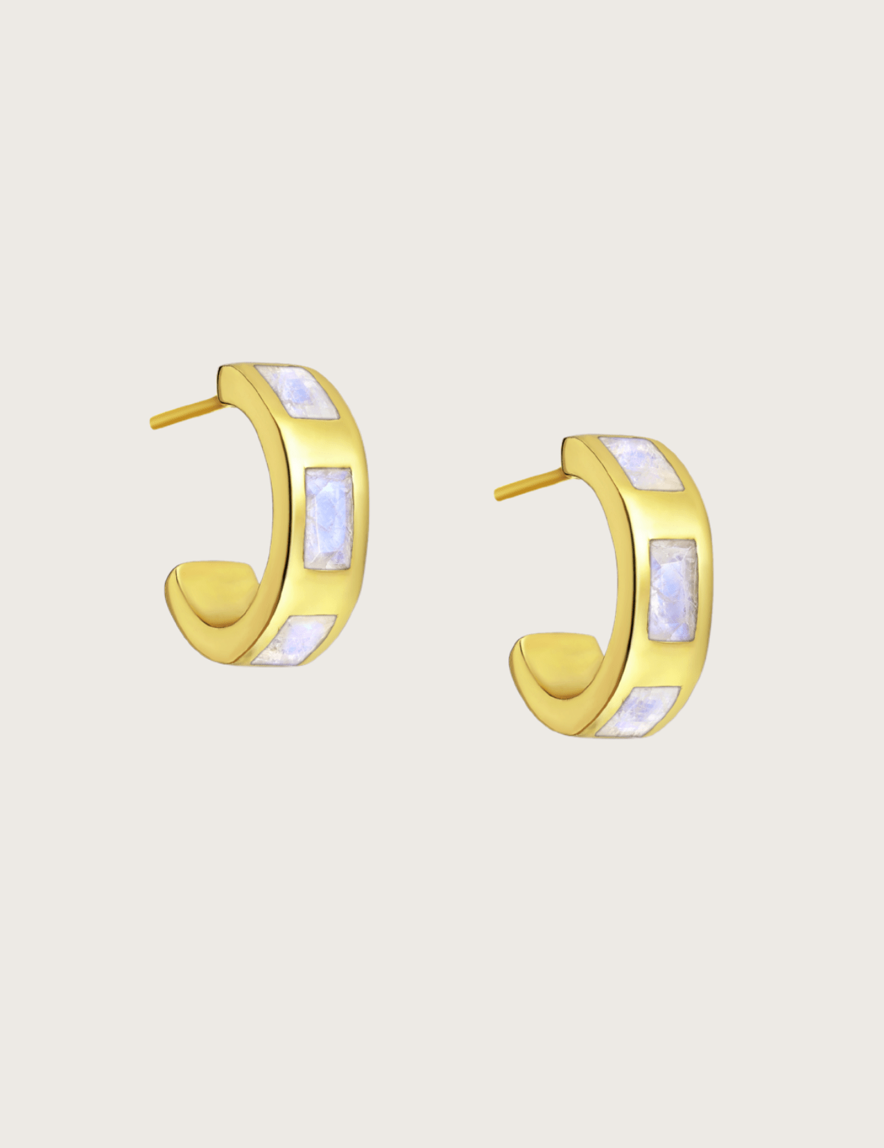 The Verse Gold Vermeil Rainbow Moonstone Earrings - Molten Store