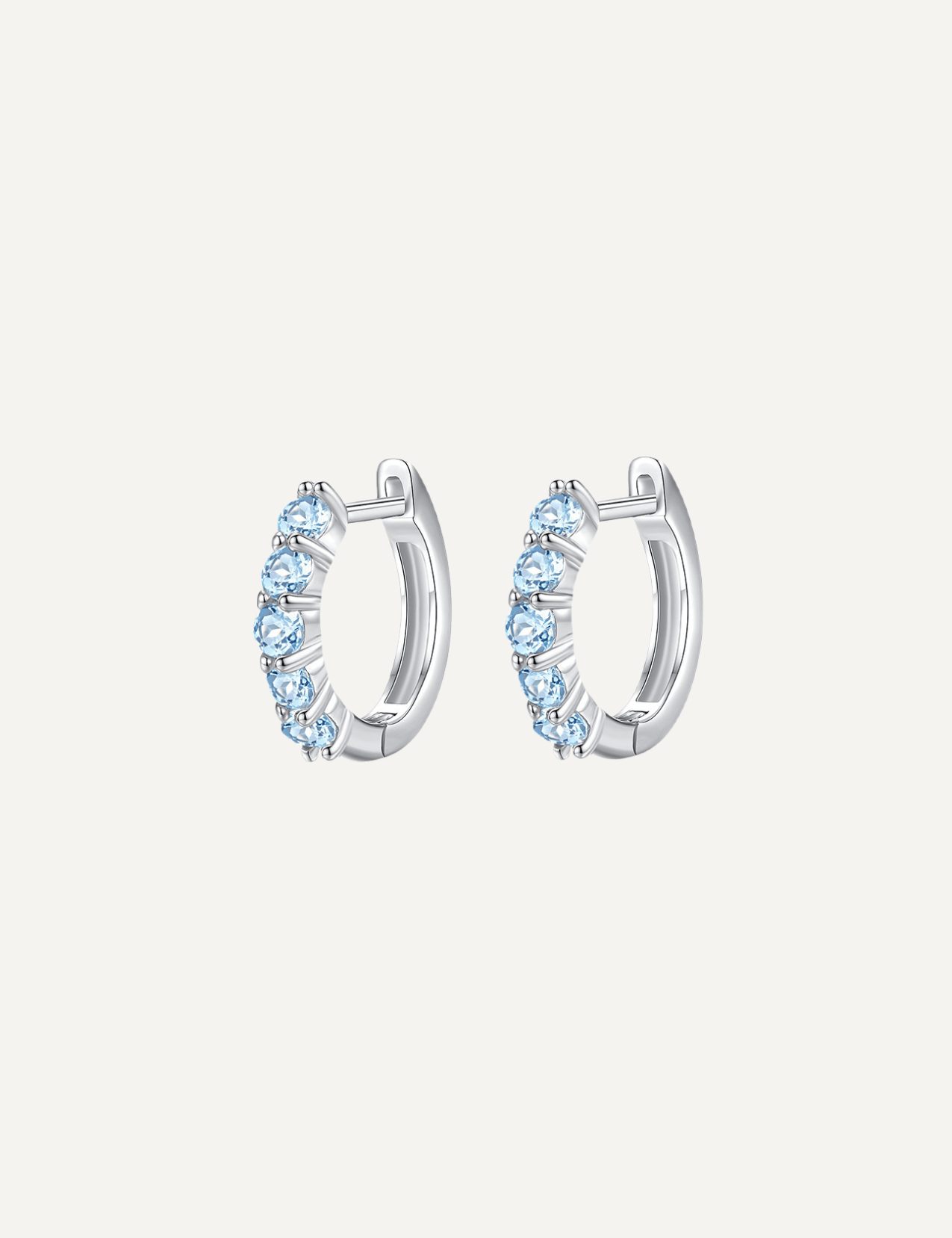 The Vesper Sterling Silver Blue Topaz Hoop Earrings - Molten Store