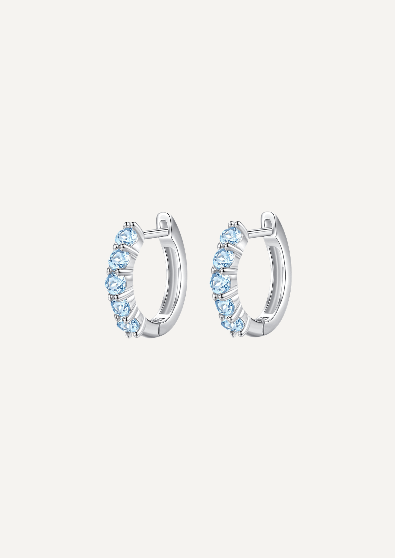 The Vesper Sterling Silver Blue Topaz Hoop Earrings - Molten Store