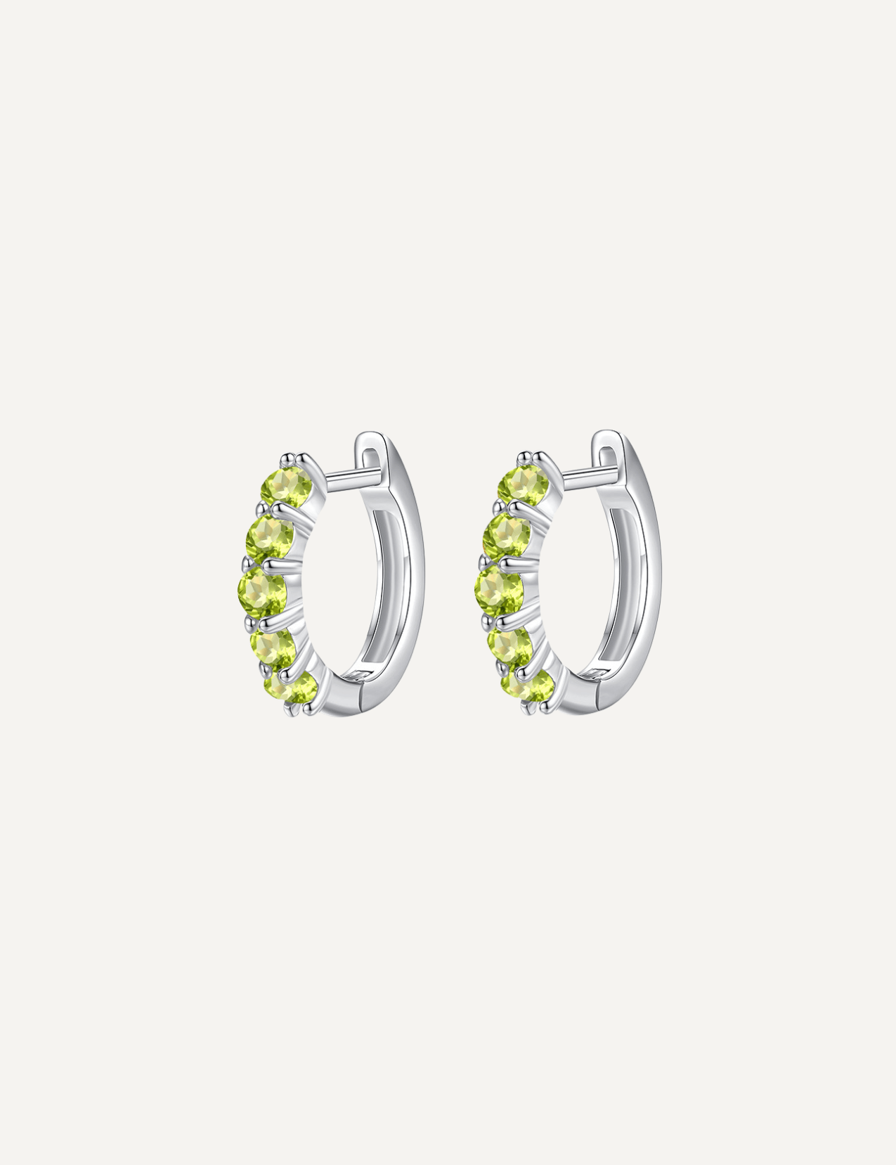 The Vesper Sterling Silver Peridot Hoop Earrings - Molten Store