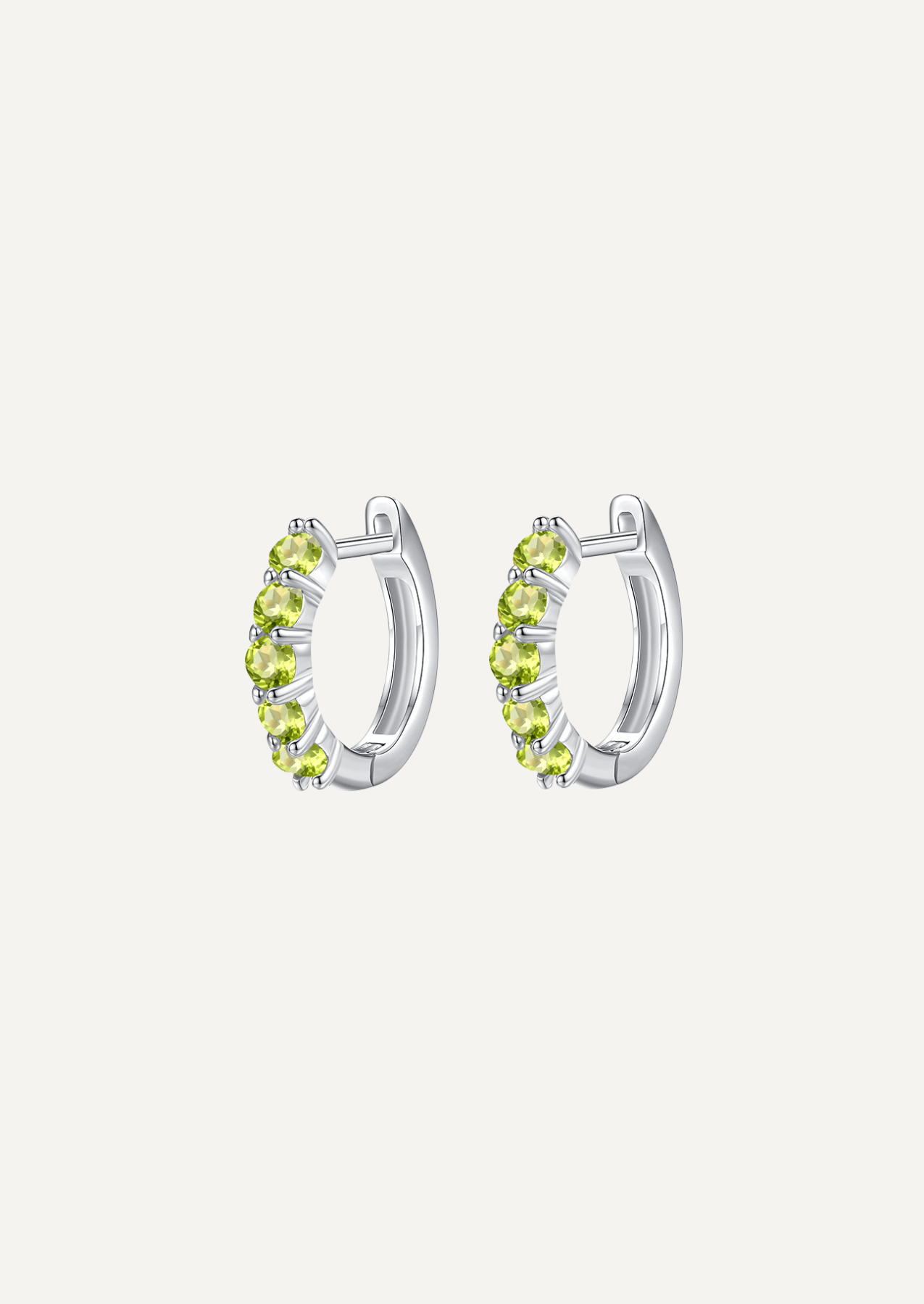 The Vesper Sterling Silver Peridot Hoop Earrings - Molten Store
