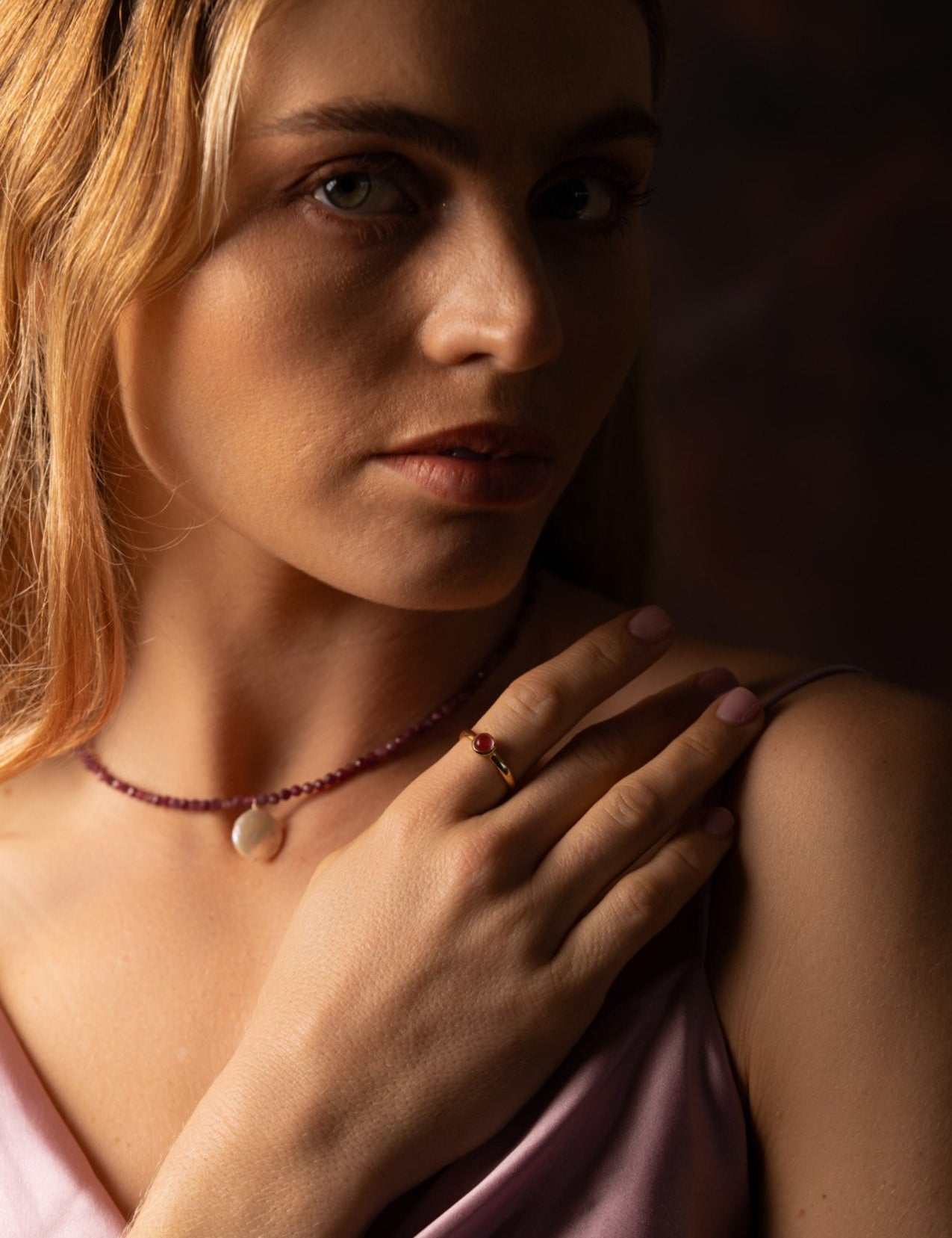 The Vesta Pink Tourmaline 18ct Gold Vermeil Ring - Molten Store