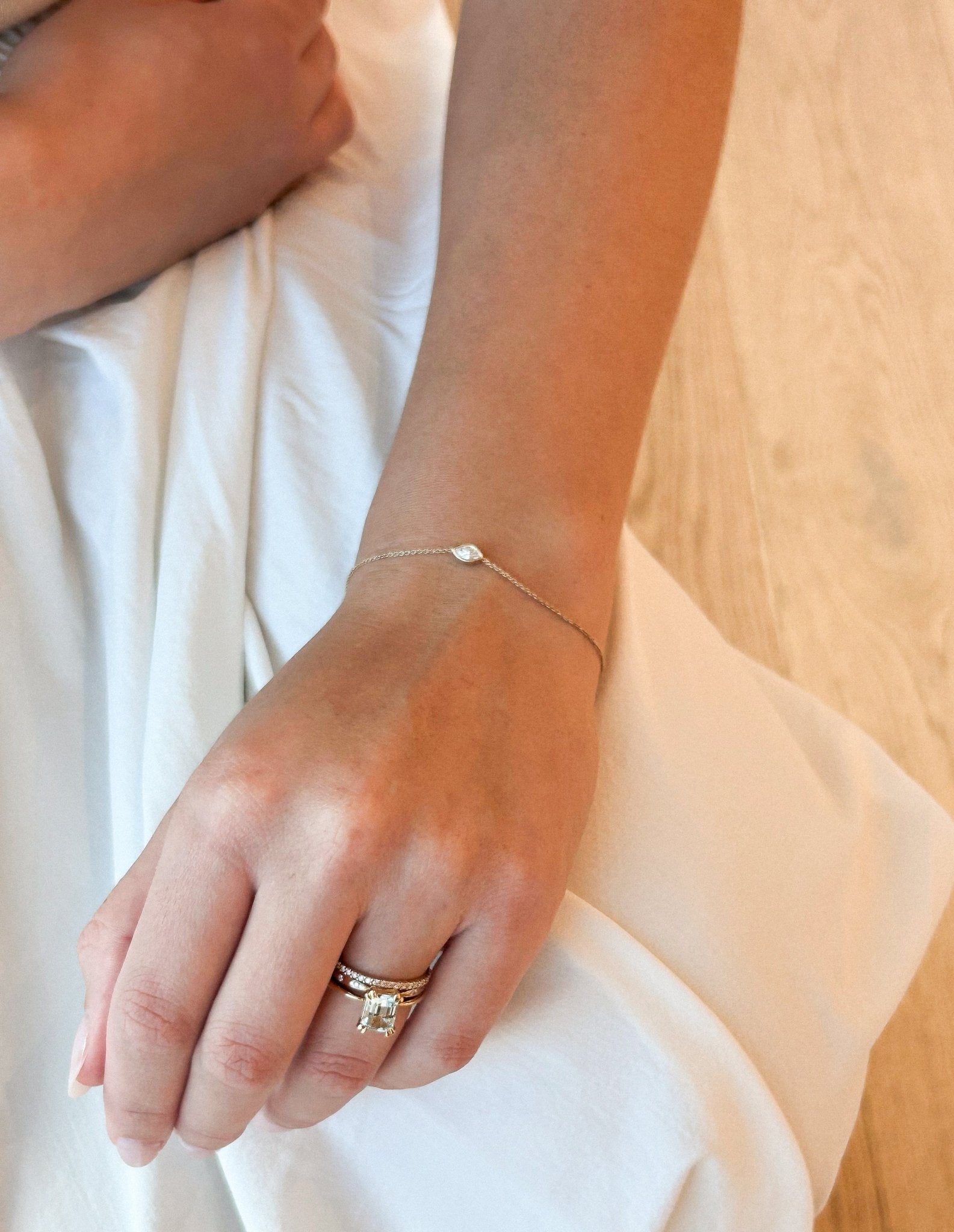 The Vienna 9ct Gold Marquise Diamond Bracelet - Molten Store