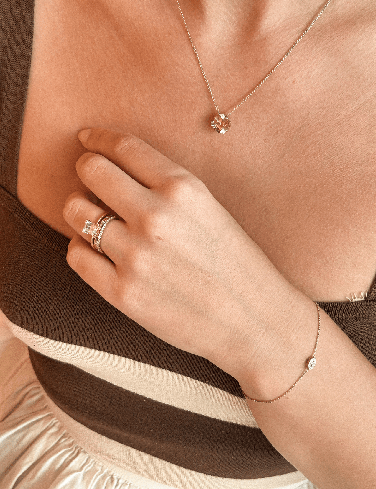 The Vienna 9ct Gold Marquise Diamond Bracelet - Molten Store