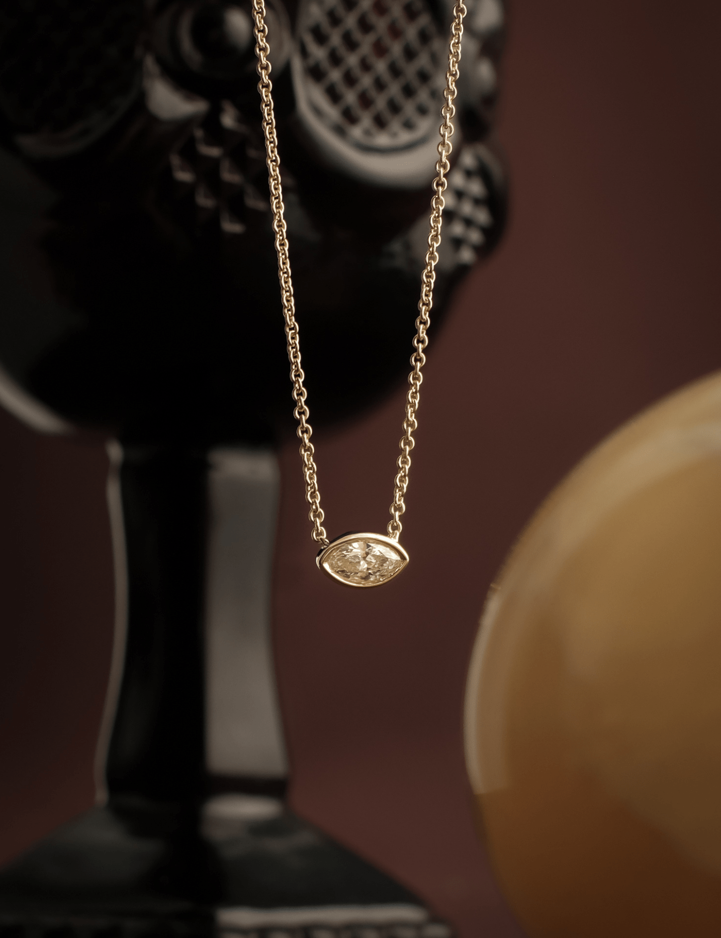 The Vienna 9ct Gold Marquise Diamond Necklace - Molten Store