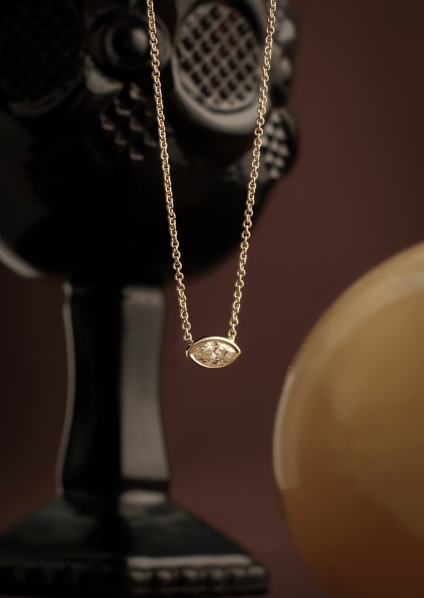 The Vienna 9ct Gold Marquise Diamond Necklace - Molten Store