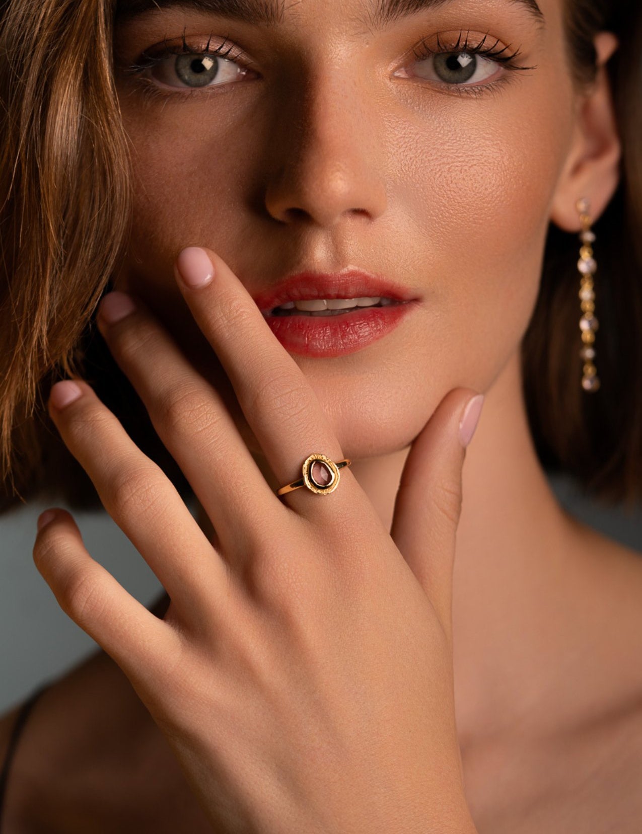 The Vita Rhodolite 18ct Gold Vermeil Ring - Molten Store