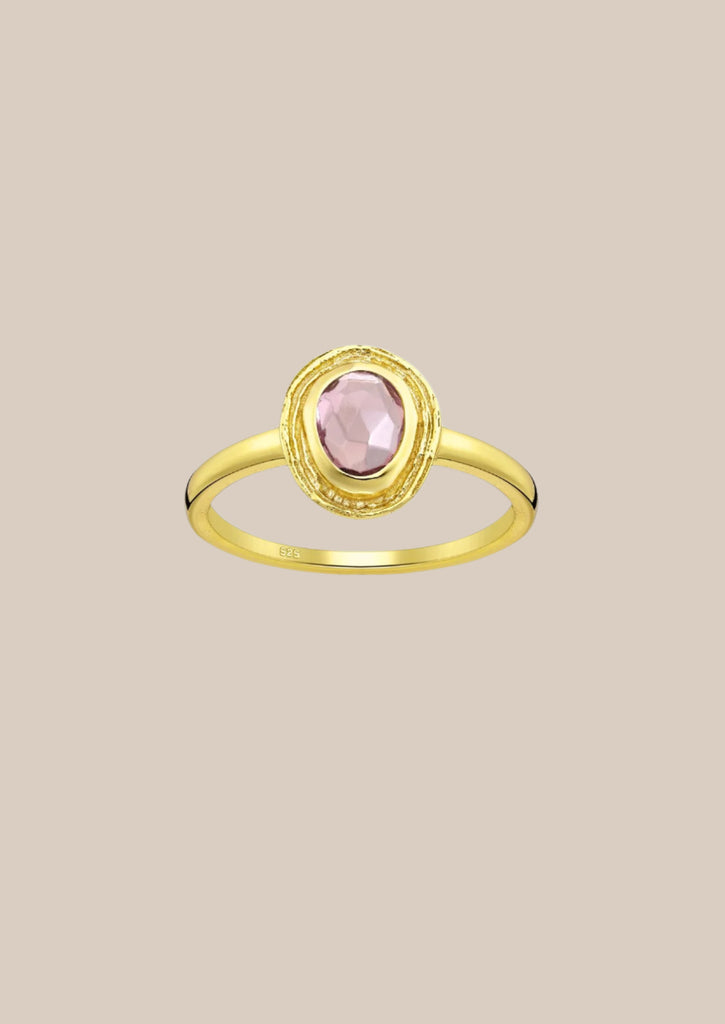 The Vita Rhodolite 18ct Gold Vermeil Ring - Molten Store