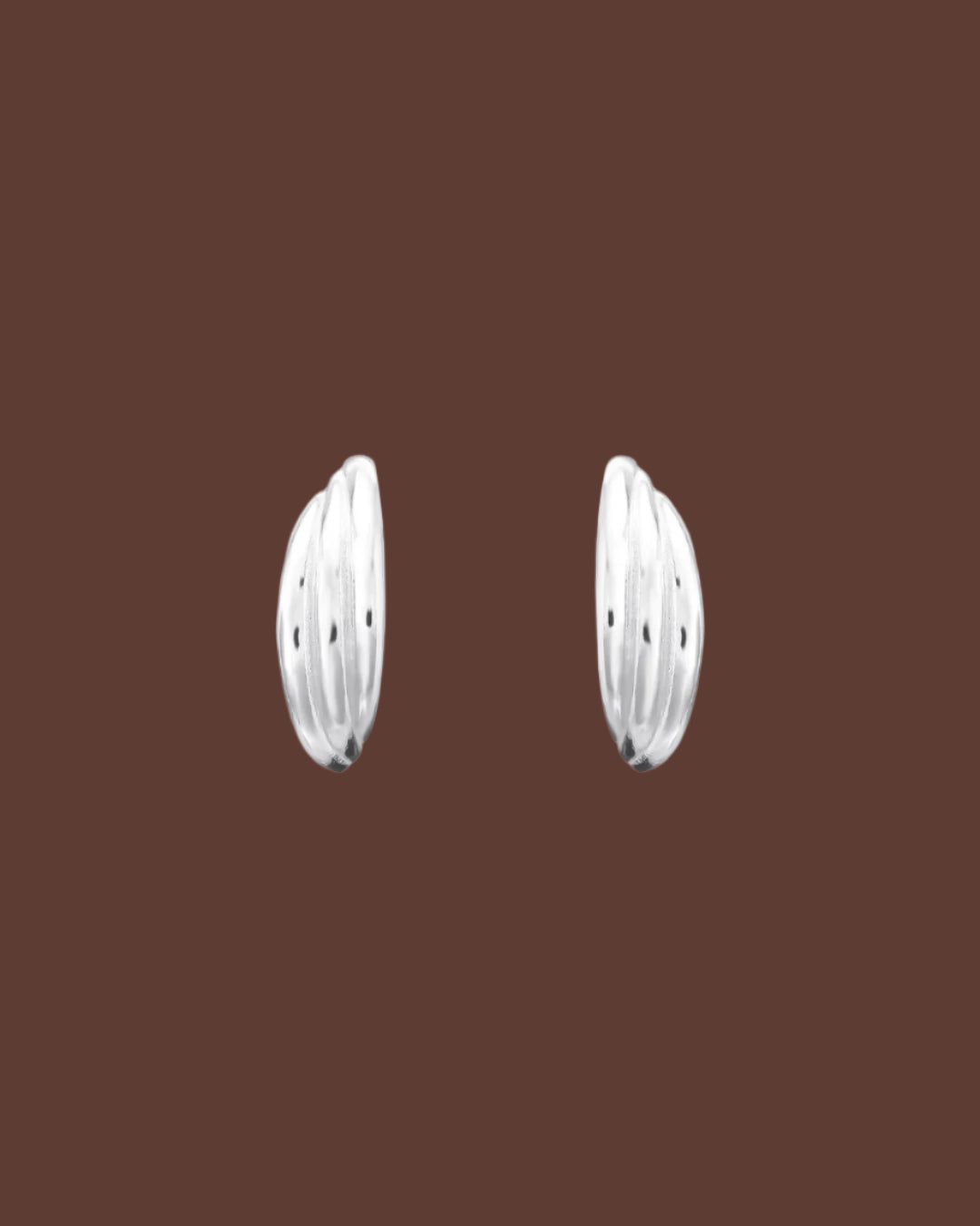 The Wave Sterling Silver Half Hoop Earrings - Molten Store