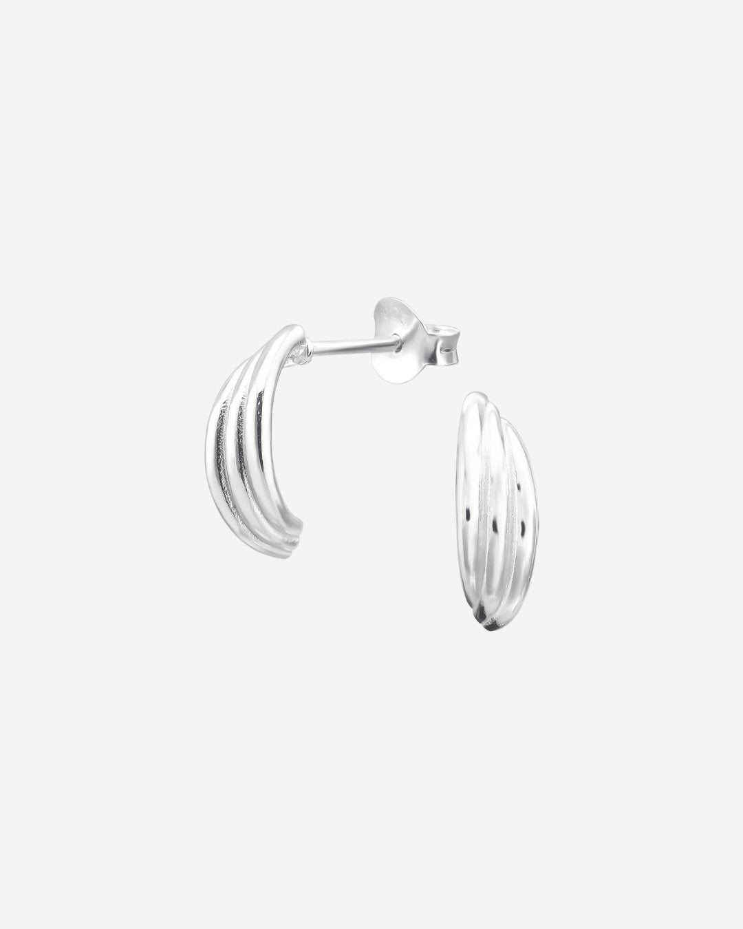 The Wave Sterling Silver Half Hoop Earrings - Molten Store