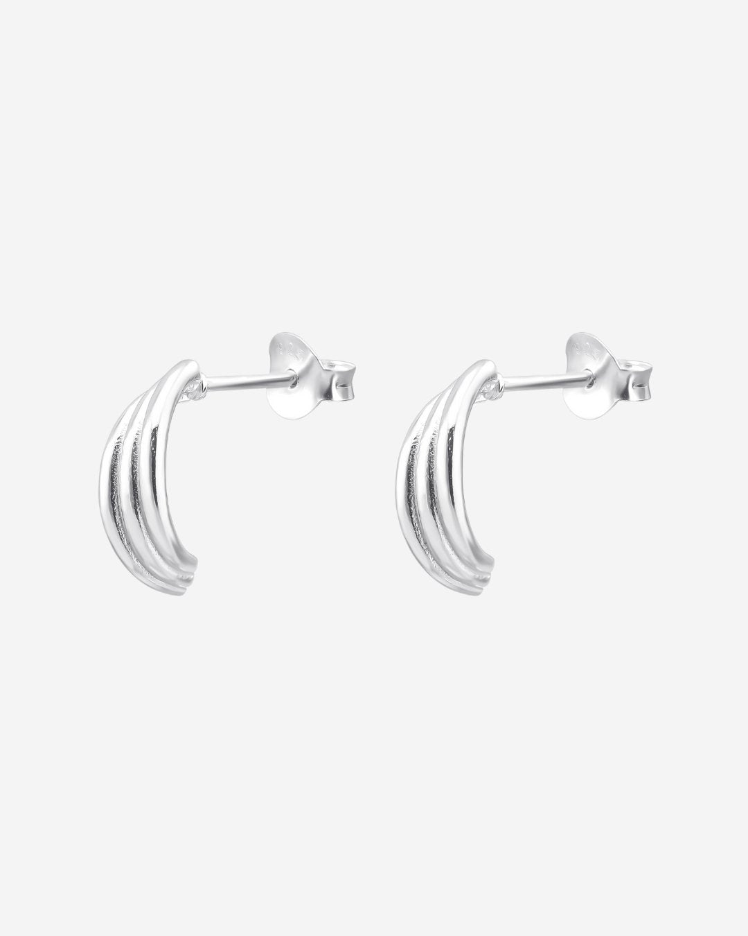 The Wave Sterling Silver Half Hoop Earrings - Molten Store