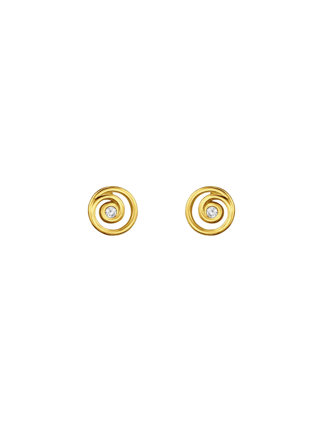 The Whirl 14ct Gold Vermeil Stud Earrings - Molten Store