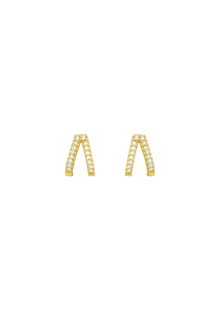 The Wishbone Gold Vermeil Stud Earrings - Molten Store